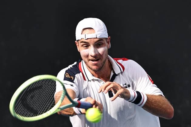 Jan Lennard Struff, GER, during first round of 2023 Australian Open in Melbourne, 17 01 2023