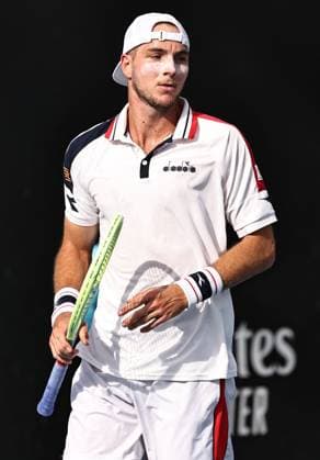 Jan Lennard Struff, GER, during first round of 2023 Australian Open in Melbourne, 17 01 2023