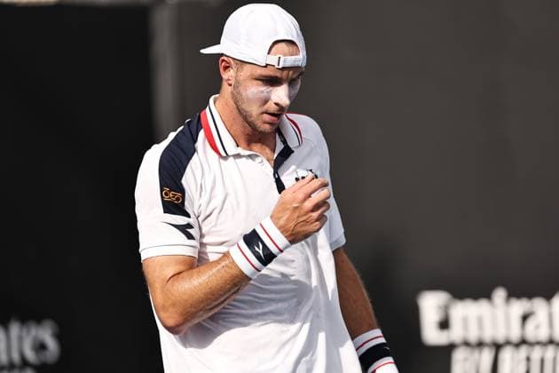 Jan Lennard Struff, GER, during first round of 2023 Australian Open in Melbourne, 17 01 2023
