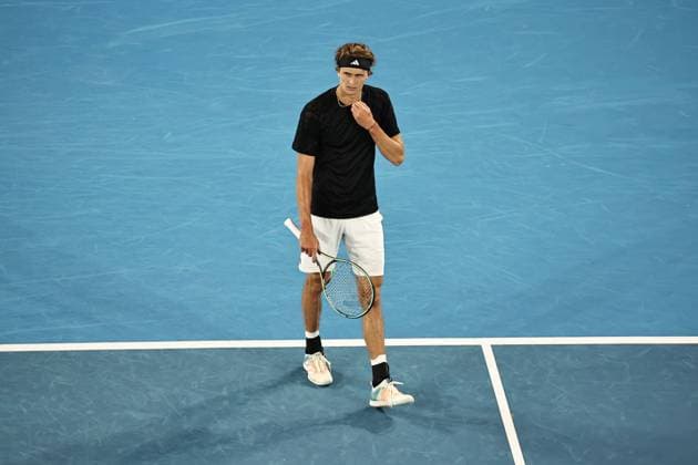 Alexander Zverev, GER, during first round of 2023 Australian Open in Melbourne, 17 01 2023