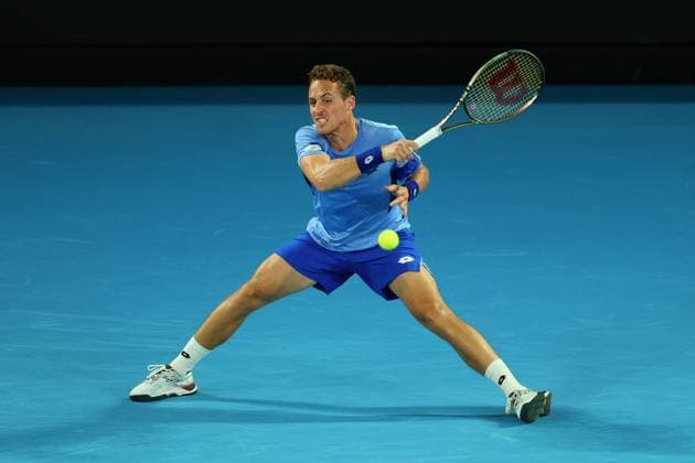 Roberto Carballes Baena of Spain in action during round 1 match between Novak Djokovic of Serbia and Roberto Carballes Baena of Spain Day 2 at the Australian Open Tennis 2023 at Rod Laver Arena, Melbourne, Australia on 17 January 2023. Copyright: xPeterxDovganx 34780598