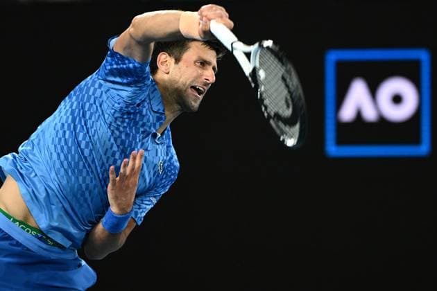 TENNIS AUSTRALIAN OPEN, Novak Djokovic of Serbia during his 1st round singles match against Roberto Carballes Baena of Spain during 2023 Australian Open tennis tournament at Melbourne Park in Melbourne, Tuesday, January 17, 2023. ( NO ARCHIVING, EDITORIAL USE ONLY, NO USE IN BOOKS WITHOUT CONSENT MELBOURNE VICTORIA AUSTRALIA  Copyright: xJOELxCARRETTx 20230118001753532899