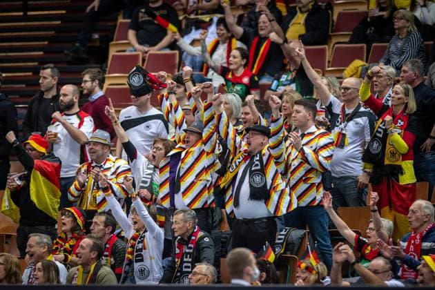handball Katowice 17 01 2023 world championship handball world championship men preliminary round Algeria ALG Germany GER German fans cheering