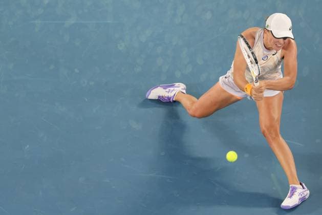 Iga Swiatek, POL, during second round of 2023 Australian Open in Melbourne, 18 01 2023