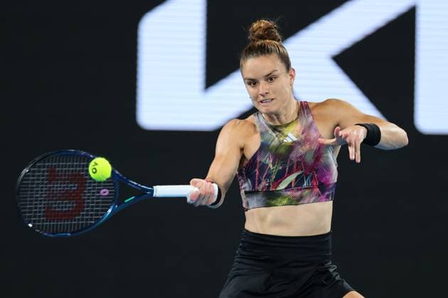 Maria Sakkari of Greece in action during round 2 match between Maria Sakkari of Greece and Diana Shnaider Day 3 at the Australian Open Tennis 2023 at Margaret Court Arena, Melbourne, Australia on 18 January 2023. Copyright: xPeterxDovganx 34780623