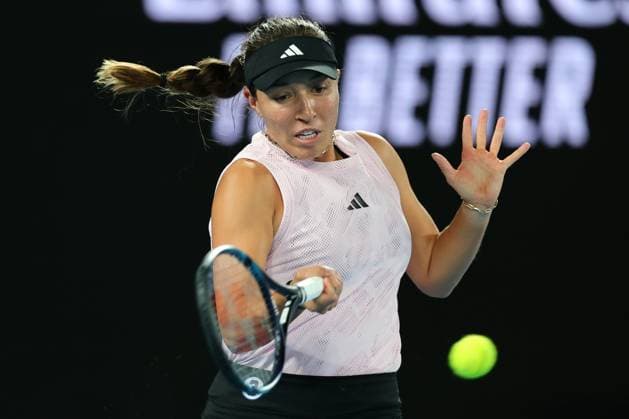 Jessica Pegula of USA in action during round 2 match between Jessica Pegula of USA and Aliaksandra Sasnovich Day 3 at the Australian Open Tennis 2023 at Rod Laver Arena, Melbourne, Australia on 18 January 2023. Copyright: xPeterxDovganx 34780653