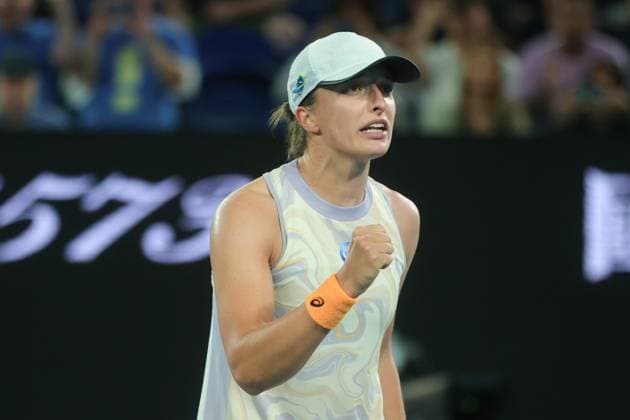 Iga Swiatek of Poland reacts after winning 6-2 6-3 during round 2 match between Iga Swiatek of Poland and Camila Osorio of Colombia Day 3 at the Australian Open Tennis 2023 at Rod Laver Arena, Melbourne, Australia on 18 January 2023. Copyright: xPeterxDovganx 34780678