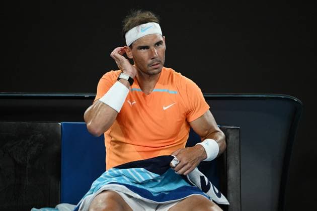 TENNIS AUSTRALIAN OPEN, Rafael Nadal of Spain during his match against Mackenzie McDonald of the USA during the 2023 Australian Open tennis tournament at Melbourne Park in Melbourne, Wednesday, January 18, 2023. ( NO ARCHIVING, EDITORIAL USE ONLY, NO USE IN BOOKS WITHOUT CONSENT MELBOURNE VICTORIA AUSTRALIA  Copyright: xJAMESxROSSx 20230118001753731717