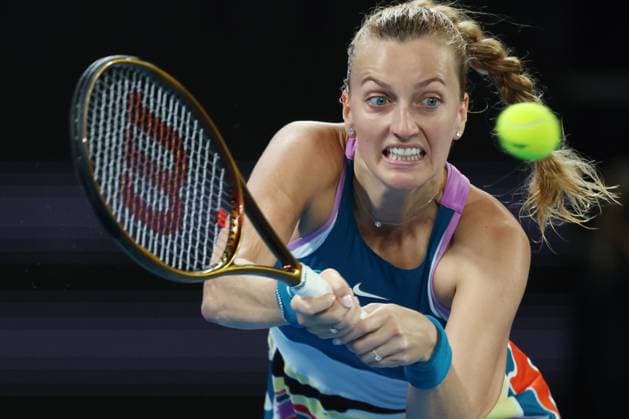TENNIS AUSTRALIAN OPEN, Petra Kvitova of Czech Republic in action against Anhelina Kalinina during the 2023 Australian Open tennis tournament at Melbourne Park in Melbourne, Wednesday, January 18, 2023. ( NO ARCHIVING, EDITORIAL USE ONLY, NO USE IN BOOKS WITHOUT CONSENT MELBOURNE VICTORIA AUSTRALIA  Copyright: xDIEGOxFEDELEx 20230118001753740905