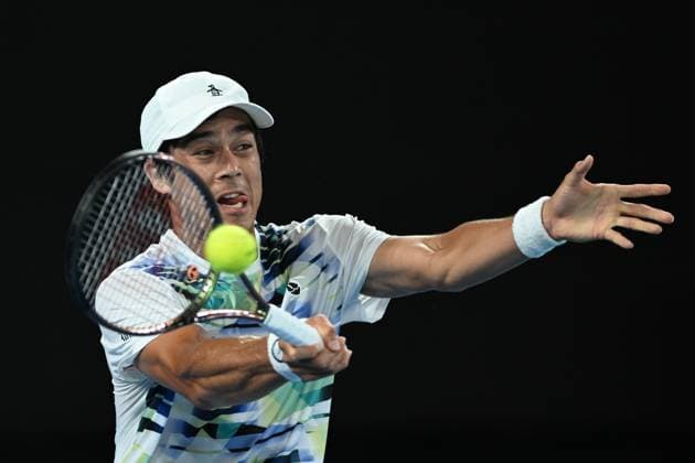 TENNIS AUSTRALIAN OPEN, Mackenzie McDonald of the USA in action against Rafael Nadal of Spain during the 2023 Australian Open tennis tournament at Melbourne Park in Melbourne, Wednesday, January 18, 2023. ( NO ARCHIVING, EDITORIAL USE ONLY, NO USE IN BOOKS WITHOUT CONSENT MELBOURNE VICTORIA AUSTRALIA  Copyright: xJAMESxROSSx 20230118001753743776