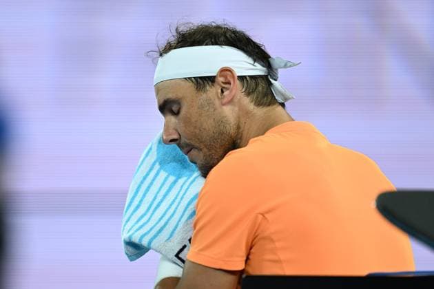 TENNIS AUSTRALIAN OPEN, Rafael Nadal of Spain during his match against Mackenzie McDonald of the USA during the 2023 Australian Open tennis tournament at Melbourne Park in Melbourne, Wednesday, January 18, 2023. ( NO ARCHIVING, EDITORIAL USE ONLY, NO USE IN BOOKS WITHOUT CONSENT MELBOURNE VICTORIA AUSTRALIA  Copyright: xLUKASxCOCHx 20230118001753767657