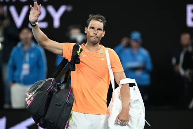TENNIS AUSTRALIAN OPEN, Rafael Nadal of Spain walks off after losing his match against Mackenzie McDonald of the USA during the 2023 Australian Open tennis tournament at Melbourne Park in Melbourne, Wednesday, January 18, 2023. ( NO ARCHIVING, EDITORIAL USE ONLY, NO USE IN BOOKS WITHOUT CONSENT MELBOURNE VICTORIA AUSTRALIA  Copyright: xJAMESxROSSx 20230118001753776524