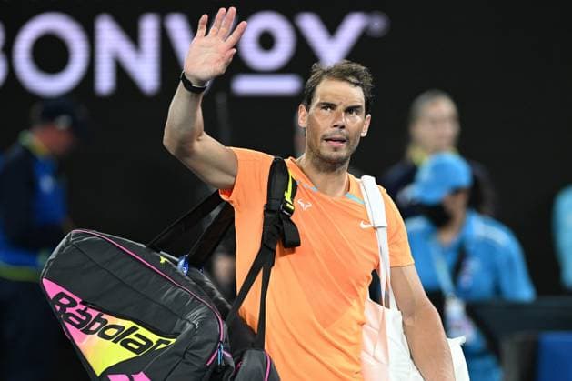 TENNIS AUSTRALIAN OPEN, Rafael Nadal of Spain walks off after losing his match against Mackenzie McDonald of the USA during the 2023 Australian Open tennis tournament at Melbourne Park in Melbourne, Wednesday, January 18, 2023. ( NO ARCHIVING, EDITORIAL USE ONLY, NO USE IN BOOKS WITHOUT CONSENT MELBOURNE VICTORIA AUSTRALIA  Copyright: xJAMESxROSSx 20230118001753776653