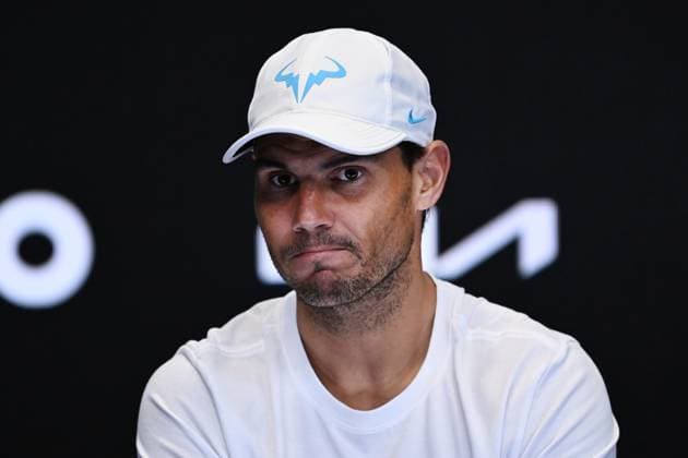 TENNIS AUSTRALIAN OPEN, Rafael Nadal of Spain at a press conference, PK, Pressekonferenz after losing his match against Mackenzie McDonald of the USA during the 2023 Australian Open tennis tournament at Melbourne Park in Melbourne, Wednesday, January 18, 2023. ( NO ARCHIVING, EDITORIAL USE ONLY, NO USE IN BOOKS WITHOUT CONSENT MELBOURNE VICTORIA AUSTRALIA  Copyright: xLUKASxCOCHx 20230118001753787618