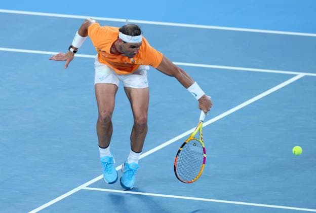 Mandatory Credit: Photo by Ella Ling Shutterstock (13716761bk) Rafael Nadal of Spain in action Australian Open, Day Three, Tennis, Melbourne Park, Melbourne, Australia - 18 Jan 2023 Australian Open, Day Three, Tennis, Melbourne Park, Melbourne, Australia - 18 Jan 2023 Copyright: xEllaxLing Shutterstockx 13716761bk