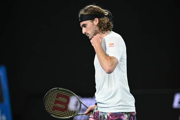 TENNIS AUSTRALIAN OPEN, Stefanos Tsitsipas of Greece during his match against Rinky Hijikata of Australia during the 2023 Australian Open tennis tournament at Melbourne Park in Melbourne, Wednesday, January 18, 2023. ( NO ARCHIVING, EDITORIAL USE ONLY, NO USE IN BOOKS WITHOUT CONSENT MELBOURNE VICTORIA AUSTRALIA  Copyright: xJAMESxROSSx 20230118001753846040