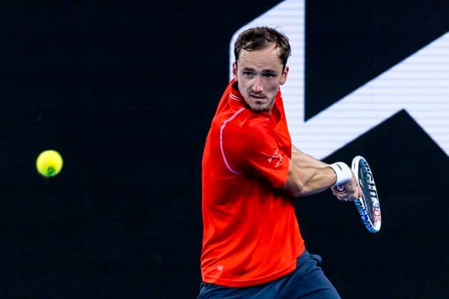 MELBOURNE, VIC - JANUARY 18: Daniil Medvedev of Russia in action during Round 2 of the 2023 Australian Open on January 18 2023, at Melbourne Park in Melbourne, Australia. (Photo by Jason Heidrich Icon Sportswire) TENNIS: JAN 18 Australian Open Icon220118231