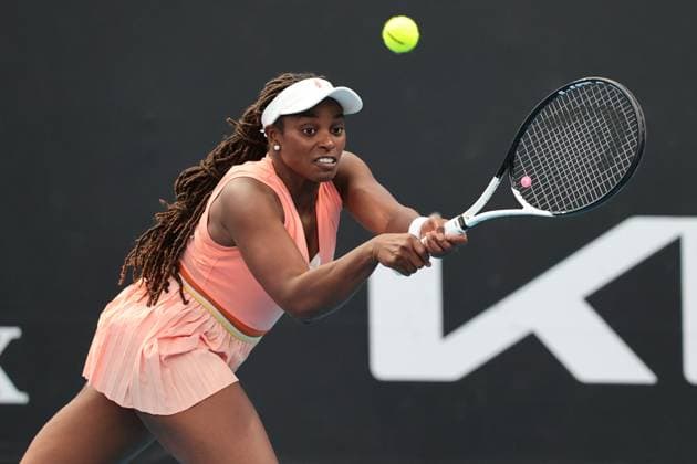 Sloane Stephens of USA in action during round 2 match between Sloane Stephens of USA and Anastasia Potapova Day 3 at the Australian Open Tennis 2023 at Court 7, Melbourne, Australia on 18 January 2023. Copyright: xPeterxDovganx 34780818