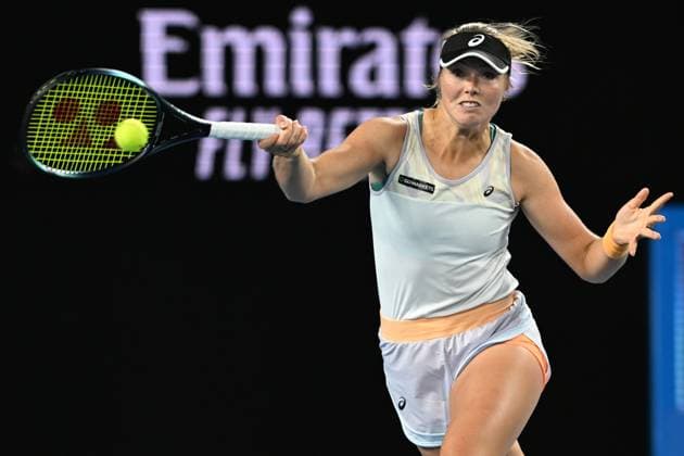 TENNIS AUSTRALIAN OPEN, Olivia Gadecki of Australia in action during her match against during the 2023 Australian Open tennis tournament at Melbourne Park in Melbourne, Wednesday, January 18, 2023. ( NO ARCHIVING, EDITORIAL USE ONLY, NO USE IN BOOKS WITHOUT CONSENT MELBOURNE VICTORIA AUSTRALIA  Copyright: xLUKASxCOCHx 20230118001753859995