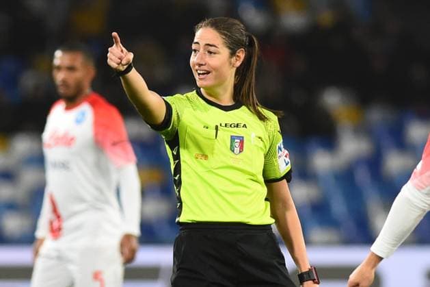 Italy: Coppa Italia - SSC Napoli vs USC Cremonese the race director Maria Sole Ferrieri Caputi during the match Coppa Italia Freccia Rossa between SSC Napoli v USC Cremonese at Stadio Diego Armando Maradona on January,17 2023in Naples, italy Napoli Italy Copyright: AgostinoxGemito