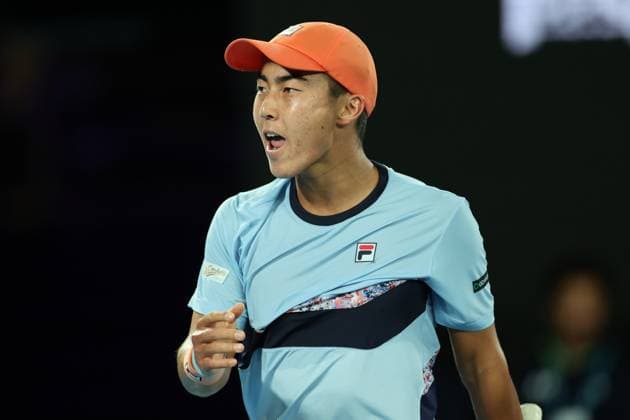 Rinky Hijikata of Australia reacts during round 2 match between Stefanos Tsitsipas of Greece and Rinky Hijikata of Australia Day 3 at the Australian Open Tennis 2023 at Rod Laver Arena, Melbourne, Australia on 18 January 2023. Copyright: xPeterxDovganx 34780867