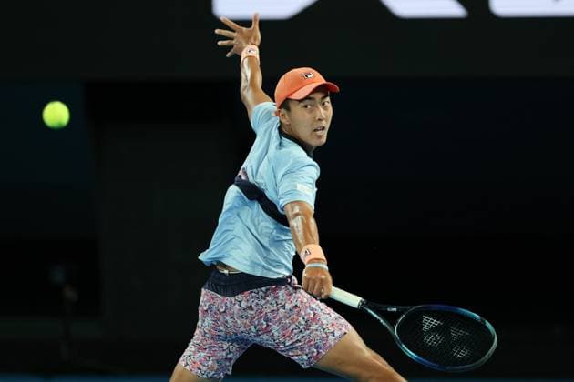 Rinky Hijikata of Australia in action during round 2 match between Stefanos Tsitsipas of Greece and Rinky Hijikata of Australia Day 3 at the Australian Open Tennis 2023 at Rod Laver Arena, Melbourne, Australia on 18 January 2023. Copyright: xPeterxDovganx 34780871