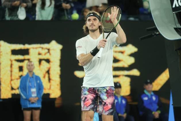 Stefanos Tsitsipas of Greece reacts after defeating Rinky Hijikata of Australia 6-3 6-0 6-2 during round 2 match between Stefanos Tsitsipas of Greece and Rinky Hijikata of Australia Day 3 at the Australian Open Tennis 2023 at Rod Laver Arena, Melbourne, Australia on 18 January 2023. Copyright: xPeterxDovganx 34780875
