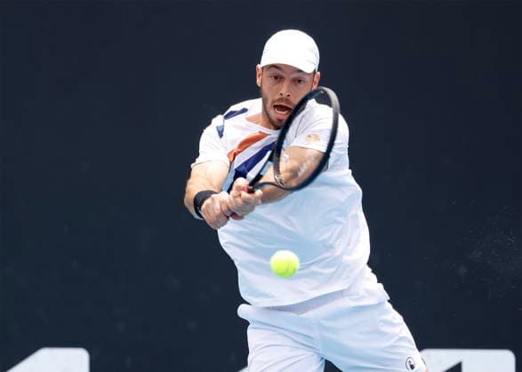 Nicolas Mahut Tim Puetz Cap , Mens Doubles, Australian Open 2023, Melbourne Park, Melbourne, Victoria, Australia Copyright: xJuergenxHasenkopfx