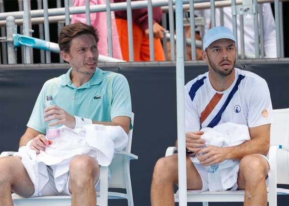 Nicolas Mahut Tim Puetz Cap , Mens Doubles, Australian Open 2023, Melbourne Park, Melbourne, Victoria, Australia Copyright: xJuergenxHasenkopfx