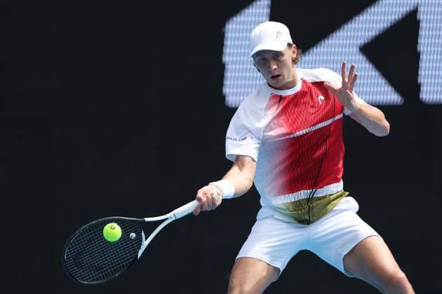 TENNIS AUSTRALIAN OPEN, Emil Ruusuvuori of Finland in action against Audrey Rublev during the 2023 Australian Open tennis tournament at Melbourne Park in Melbourne, Thursday, January 19, 2023. ( NO ARCHIVING, EDITORIAL USE ONLY, NO USE IN BOOKS WITHOUT CONSENT MELBOURNE VICTORIA AUSTRALIA  Copyright: xDIEGOxFEDELEx 20230119001754172991