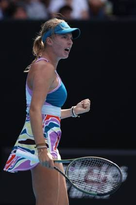 TENNIS AUSTRALIAN OPEN, Linda Fruhvirtova of Czech Republic in action against Kimberly Birrell of Australia during the 2023 Australian Open tennis tournament at Melbourne Park in Melbourne, Thursday, January 19, 2023. ( NO ARCHIVING, EDITORIAL USE ONLY, NO USE IN BOOKS WITHOUT CONSENT MELBOURNE VICTORIA AUSTRALIA  Copyright: xDIEGOxFEDELEx 20230119001754193648