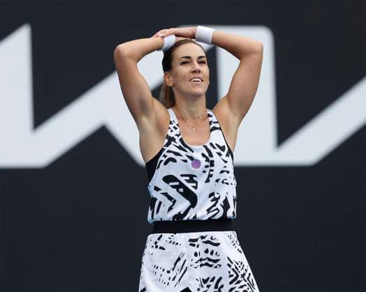 Nuria Parrizas Diaz ESP cheers after victory, jubilation, joy, emotion, Australian Open 2023, Melbourne Park, Melbourne, Victoria, Australia Copyright: xJuergenxHasenkopfx