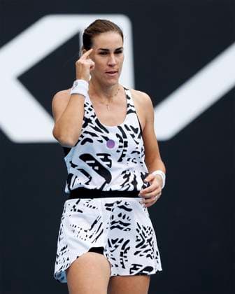 Nuria Parrizas Diaz ESP cheers after victory, jubilation, joy, emotion, Australian Open 2023, Melbourne Park, Melbourne, Victoria, Australia Copyright: xJuergenxHasenkopfx