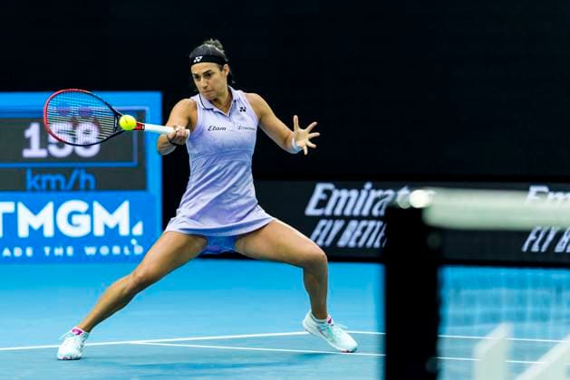 MELBOURNE, VIC - JANUARY 19: Caroline Garcia of France in action during Round 2 of the 2023 Australian Open on January 19 2023, at Melbourne Park in Melbourne, Australia. (Photo by Jason Heidrich Icon Sportswire) TENNIS: JAN 19 Australian Open Icon220119151