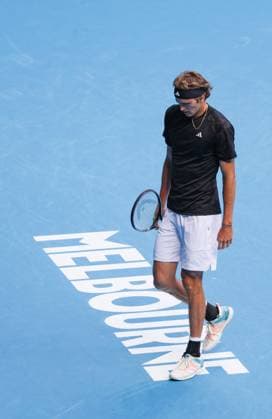 (230119) -- MELBOURNE, Jan. 19, 2023 -- Germany s Alexander Zverev reacts during the men s singles second round match against Michael Mmoh of the United States at Australian Open tennis tournament in Melbourne, Australia, on Jan. 19, 2023. ) (SP)AUSTRALIA-MELBOURNE-TENNIS-AUSTRALIAN OPEN-DAY 4 BaixXuefei 