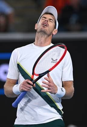 TENNIS AUSTRALIAN OPEN, Andy Murray of Great Britain reacts during his second round match against Thanasi Kokkinakis of Australia at the 2023 Australian Open tennis tournament at Melbourne Park in Melbourne, Thursday, January 19, 2023. ( NO ARCHIVING, EDITORIAL USE ONLY, NO USE IN BOOKS WITHOUT CONSENT MELBOURNE VICTORIA AUSTRALIA  Copyright: xJAMESxROSSx 20230119001754290175