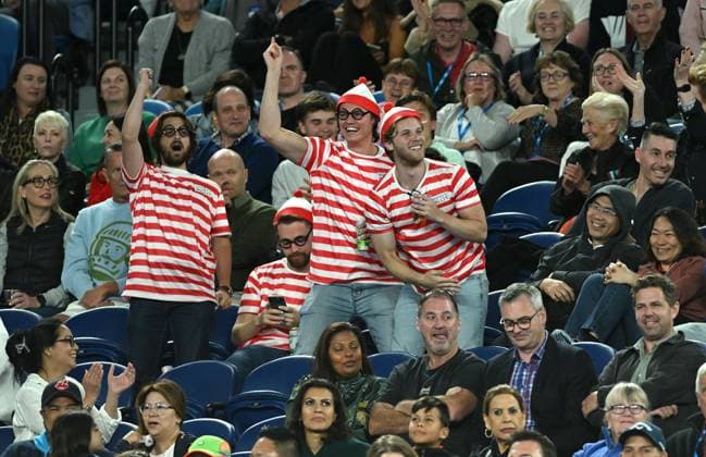 TENNIS AUSTRALIAN OPEN, Spectators are seen shortly before being evicted following a complaint by Serbia?s Novak Djokorvic during his second round match against Enzo Couacaud of France at the 2023 Australian Open tennis tournament at Melbourne Park in Melbourne, Thursday, January 19, 2023. ( NO ARCHIVING, EDITORIAL USE ONLY, NO USE IN BOOKS WITHOUT CONSENT MELBOURNE VICTORIA AUSTRALIA  Copyright: xLUKASxCOCHx 20230119001754306296