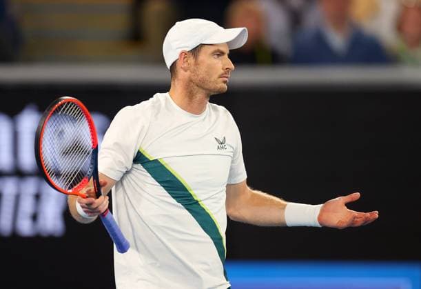 Mandatory Credit: Photo by Ella Ling Shutterstock (13716767dg) Andy Murray of GBR frustrated Australian Open, Day Four, Tennis, Melbourne Park, Melbourne, Australia - 19 Jan 2023 Australian Open, Day Four, Tennis, Melbourne Park, Melbourne, Australia - 19 Jan 2023 Copyright: xEllaxLing Shutterstockx 13716767dg