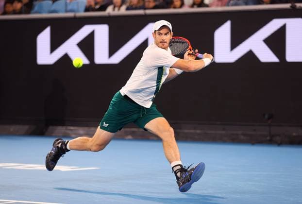 Mandatory Credit: Photo by Ella Ling Shutterstock (13716767dw) Andy Murray of GBR in action Australian Open, Day Four, Tennis, Melbourne Park, Melbourne, Australia - 19 Jan 2023 Australian Open, Day Four, Tennis, Melbourne Park, Melbourne, Australia - 19 Jan 2023 Copyright: xEllaxLing Shutterstockx 13716767dw