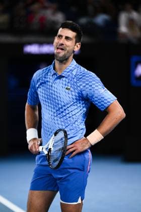 Mandatory Credit: Photo by James Gouley Shutterstock (13716770gb) Novak Djokovic reacts during his second round match Australian Open, Day Four, Tennis, Melbourne Park, Melbourne, Australia - 19 Jan 2023 Australian Open, Day Four, Tennis, Melbourne Park, Melbourne, Australia - 19 Jan 2023 Copyright: xJamesxGouley Shutterstockx 13716770gb