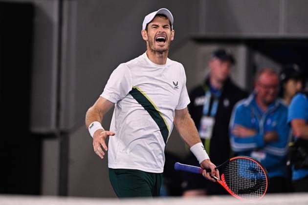 Mandatory Credit: Photo by James Gouley Shutterstock (13716770ih) Andy Murray celebrates during his second round match Australian Open, Day Four, Tennis, Melbourne Park, Melbourne, Australia - 19 Jan 2023 Australian Open, Day Four, Tennis, Melbourne Park, Melbourne, Australia - 19 Jan 2023 Copyright: xJamesxGouley Shutterstockx 13716770ih
