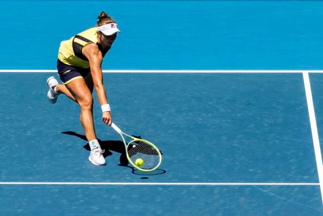 MELBOURNE, VIC - JANUARY 20: Barbora Krejcikova of the Czech Republic in action during Round 3 of the 2023 Australian Open on January 20 2023, at Melbourne Park in Melbourne, Australia. (Photo by Jason Heidrich Icon Sportswire) TENNIS: JAN 20 Australian Open Icon230120013
