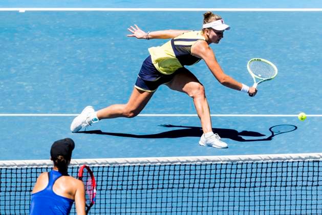 MELBOURNE, VIC - JANUARY 20: Barbora Krejcikova of the Czech Republic in action during Round 3 of the 2023 Australian Open on January 20 2023, at Melbourne Park in Melbourne, Australia. (Photo by Jason Heidrich Icon Sportswire) TENNIS: JAN 20 Australian Open Icon230120015