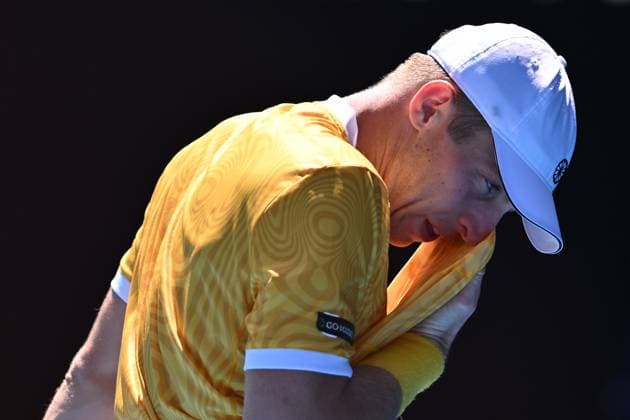 TENNIS AUSTRALIAN OPEN, Tallon Griekspoor of the Netherlands during his third round loss to Stefanos Tsitsipas of Greece at Melbourne Park in Melbourne, Friday, January 20, 2023. ( NO ARCHIVING, EDITORIAL USE ONLY, NO USE IN BOOKS WITHOUT CONSENT MELBOURNE VICTORIA AUSTRALIA  Copyright: xJOELxCARRETTx 20230120001754584857
