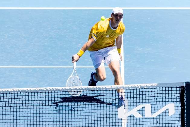MELBOURNE, VIC - JANUARY 20: Tallon Griekspoor of the Netherlands in action during Round 3 of the 2023 Australian Open on January 20 2023, at Melbourne Park in Melbourne, Australia. (Photo by Jason Heidrich Icon Sportswire) TENNIS: JAN 20 Australian Open Icon230120074