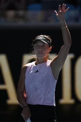 TENNIS AUSTRALIAN OPEN, Jessica Pegula of the USA celebrates match point against Marta Kostyuk of Ukraine during the 2023 Australian Open tennis tournament at Melbourne Park in Melbourne, Friday, January 20, 2023. ( NO ARCHIVING, EDITORIAL USE ONLY, NO USE IN BOOKS WITHOUT CONSENT MELBOURNE VICTORIA AUSTRALIA  Copyright: xLUKASxCOCHx 20230120001754612400