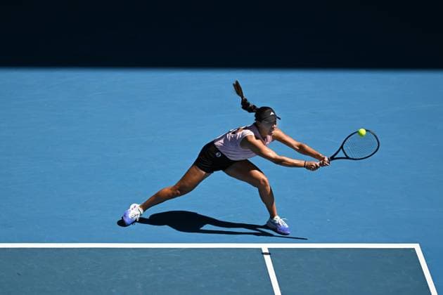 TENNIS AUSTRALIAN OPEN, Jessica Pegula of the USA in action against Marta Kostyuk of Ukraine during the 2023 Australian Open tennis tournament at Melbourne Park in Melbourne, Friday, January 20, 2023. ( NO ARCHIVING, EDITORIAL USE ONLY, NO USE IN BOOKS WITHOUT CONSENT MELBOURNE VICTORIA AUSTRALIA  Copyright: xLUKASxCOCHx 20230120001754612827