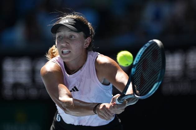 TENNIS AUSTRALIAN OPEN, Jessica Pegula of the USA in action during her match against Marta Kostyuk of Ukraine during the 2023 Australian Open tennis tournament at Melbourne Park in Melbourne, Friday, January 20, 2023. ( NO ARCHIVING, EDITORIAL USE ONLY, NO USE IN BOOKS WITHOUT CONSENT MELBOURNE VICTORIA AUSTRALIA  Copyright: xLUKASxCOCHx 20230120001754628102