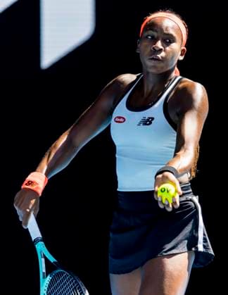MELBOURNE, VIC - JANUARY 20: Coco Gauff of the United States of America in action during Round 3 of the 2023 Australian Open on January 20 2023, at Melbourne Park in Melbourne, Australia. (Photo by Jason Heidrich Icon Sportswire) TENNIS: JAN 20 Australian Open Icon230120096