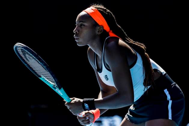 MELBOURNE, VIC - JANUARY 20: Coco Gauff of the United States of America in action during Round 3 of the 2023 Australian Open on January 20 2023, at Melbourne Park in Melbourne, Australia. (Photo by Jason Heidrich Icon Sportswire) TENNIS: JAN 20 Australian Open Icon230120098